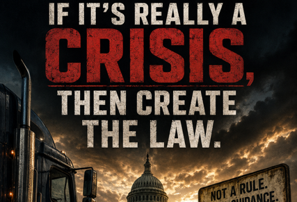IF IT’S REALLY A CRISIS, MAKE IT LAW