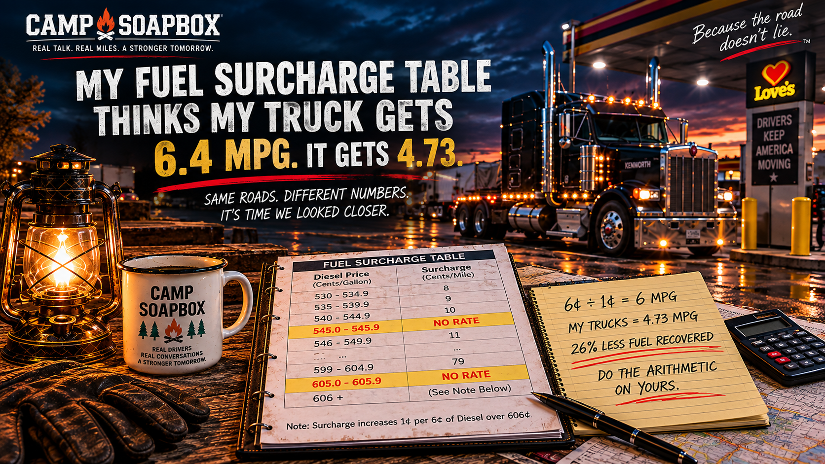 My Fuel Surcharge Table Thinks My Truck Gets 6.4 MPG. It Gets 4.73.